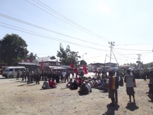 protestors in Timika