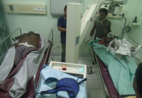 The bodies of Epinus Magal and Yoen Wandagau at the morgue