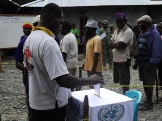 West Papuans in Timika vote in independence referendum simulation 