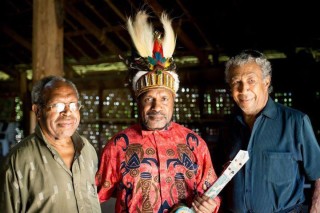 Free West Papua Campaign founder Benny Wenda meeting with John Ondawame and Andy Ayamiseba in Vanuatu