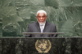 Joe Natuman, the Prime Minister of Vanuatu, speaking about West Papuan leader Dr John Ondawame, at the United Nations