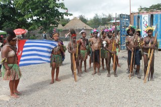 West Papuans on the day in traditional dress 