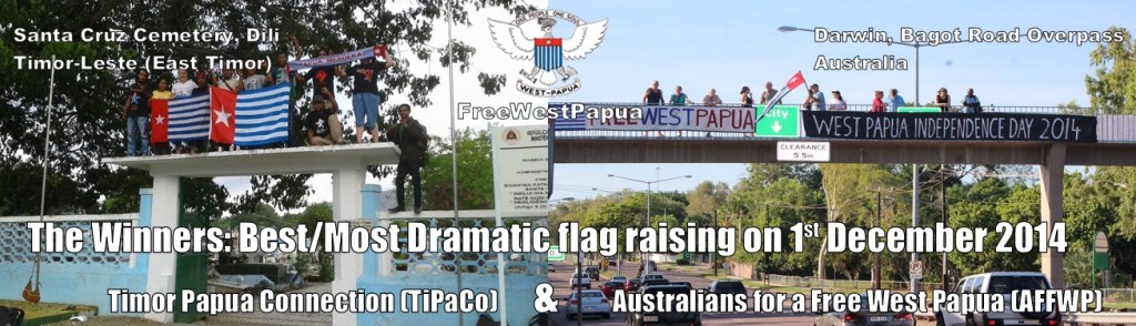 Winners of the 1st December flag raising for West Papua 2014