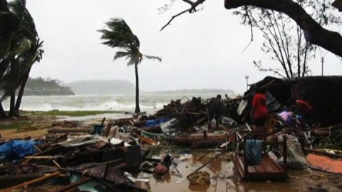 The cyclone has left thousands homeless and many people have died 