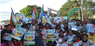 Pro West Papua for MSG rally in the Solomon Islands