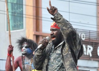 Mako Tabuni at a freedom rally