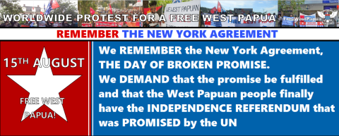 Worldwide Free West Papua protest, 15th August 2014 2. Refuse the New York Agreement.png1