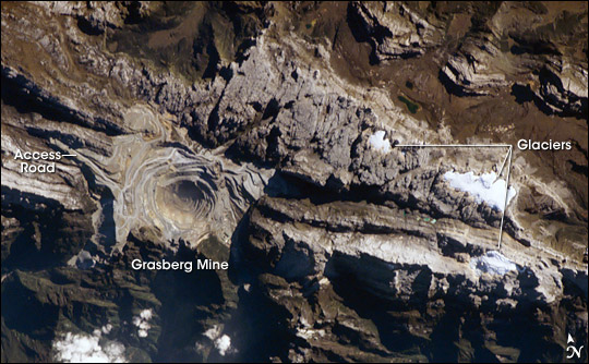 Such is the scale of the Grasberg gold mine in West Papua, that it is visible from space.