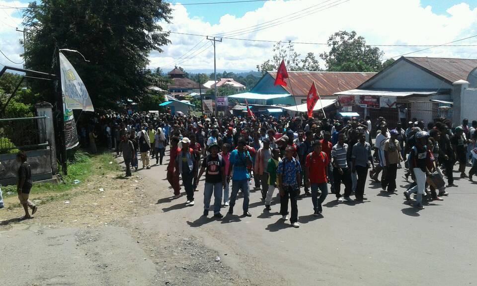 A mass rally held by the people of Manokwari, West Papua calling for self-determination 