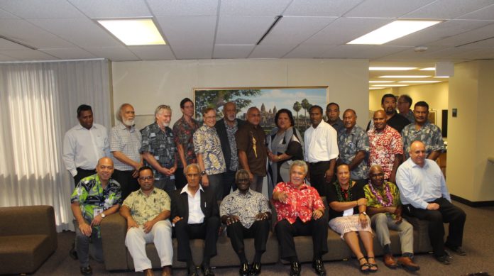 The Pacific Coalition on West Papua meeting in Honolulu, Hawaii. Delegates included the Prime Ministers of Solomon Islands, Tonga, Tuvalu and Marshall Islands 