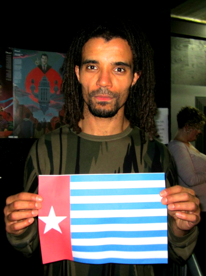 Renowned UK artist Akala raising the Morning Star flag and showing his solidarity for a Free West Papua!