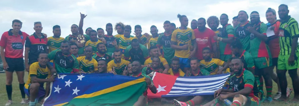 Solomon Islands and Vanuatu rugby league teams show support for West
